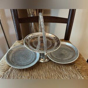 vintage queen anne tiered folding serving tray made in England